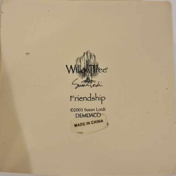 2003 #WillowTree #Friendship Sculpted Hand-Painted Keepsake Box 3" x 3" #DEMDACO - Picture 6 of 8